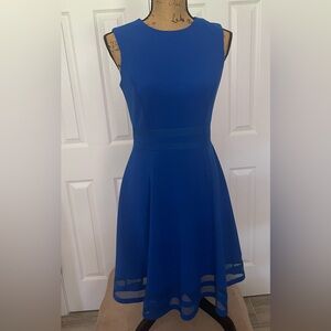 Calvin Klein Blue Fit & Flare Dress | Size 6